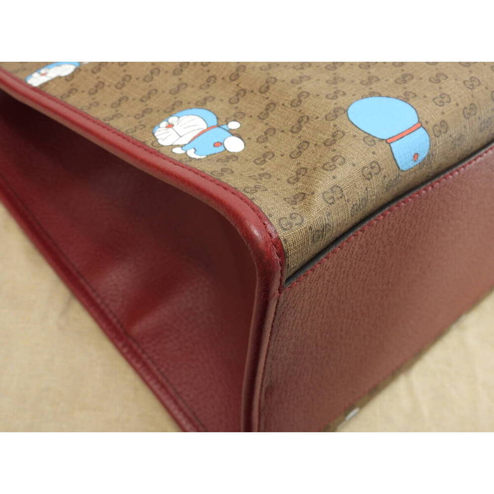 Gucci tote bag Doraemon GG brown red handbag shoulder - Picture 8 of 10